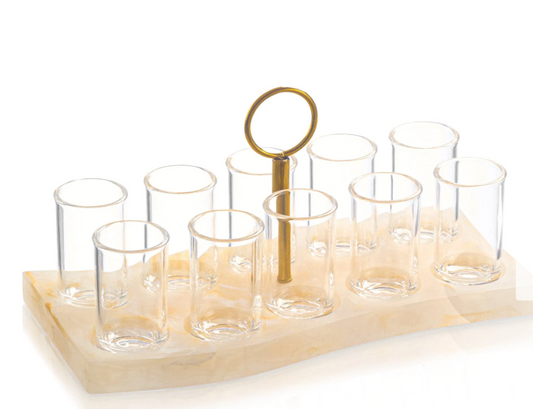 LIQUOR SET CURVE RESIN GLD