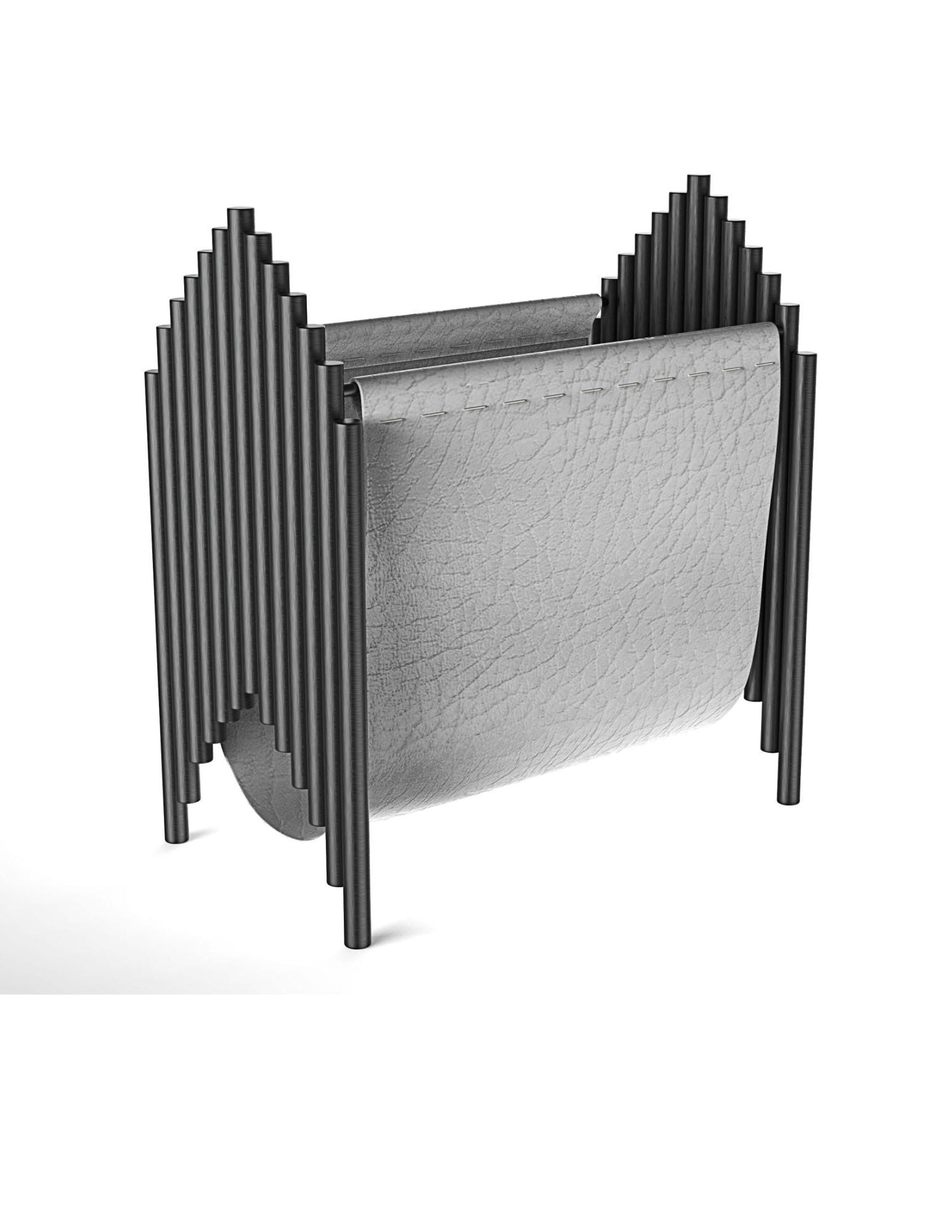 PILLAR MAGAZINE RACK BL GREY – Zahav Decor