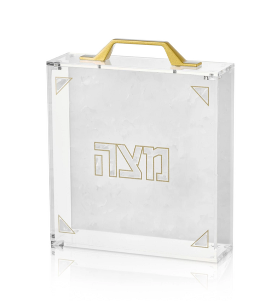 MATZAH BOX SQUARE PEARLSTONE