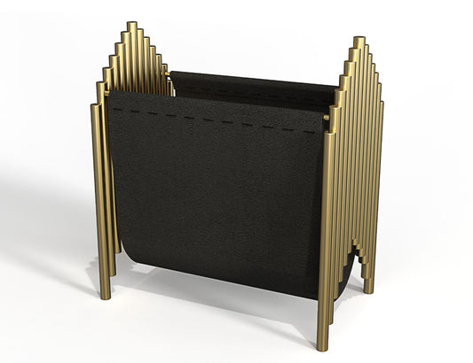 Magazine Rack Gold & Black