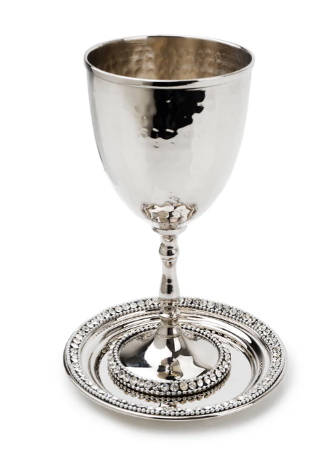 SS KIDDUSH CUP WITH DIAMONDS