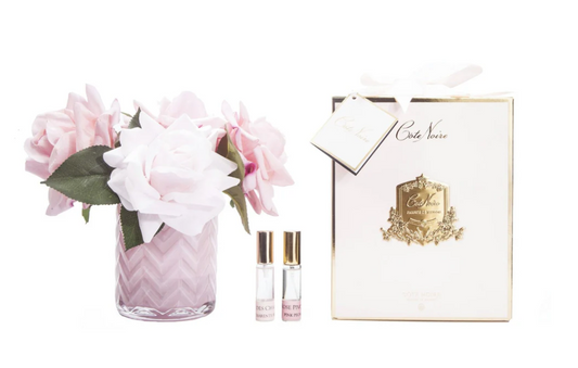 HERRINGBONE FLOWER PINK PINK ROSES