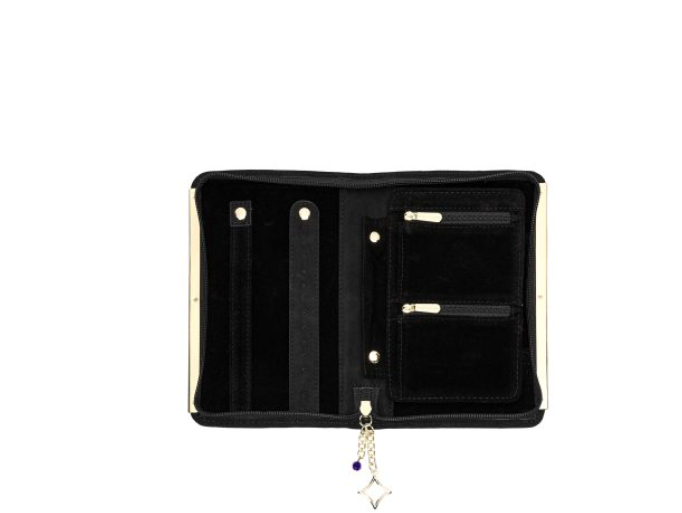 JEWELRY CASE ZIPPERED BLACK