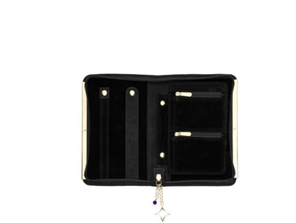 JEWELRY CASE ZIPPERED BLACK