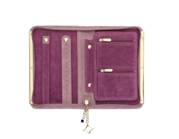 JEWELRY CASE ZIPPERED PINK