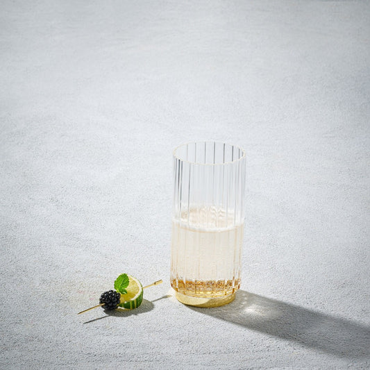 ELEGANT HIGHBALL GLASS GOLD SET OF 6