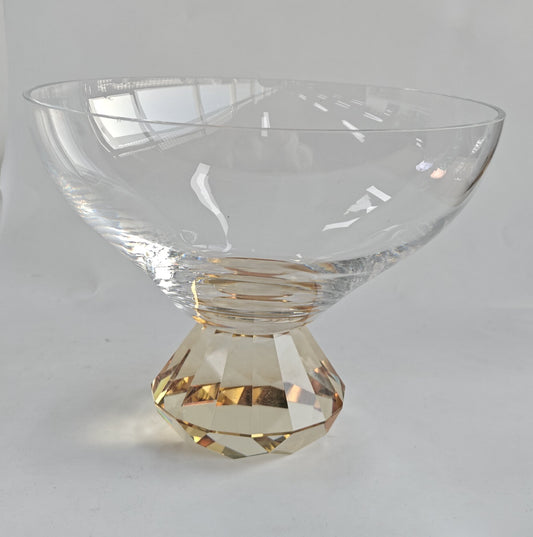 BOWL WITH AMBER DIAMOND BASE