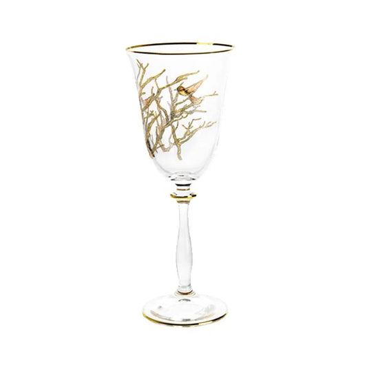 SET OF 4 GLASSES W/ BIRD DESIGN