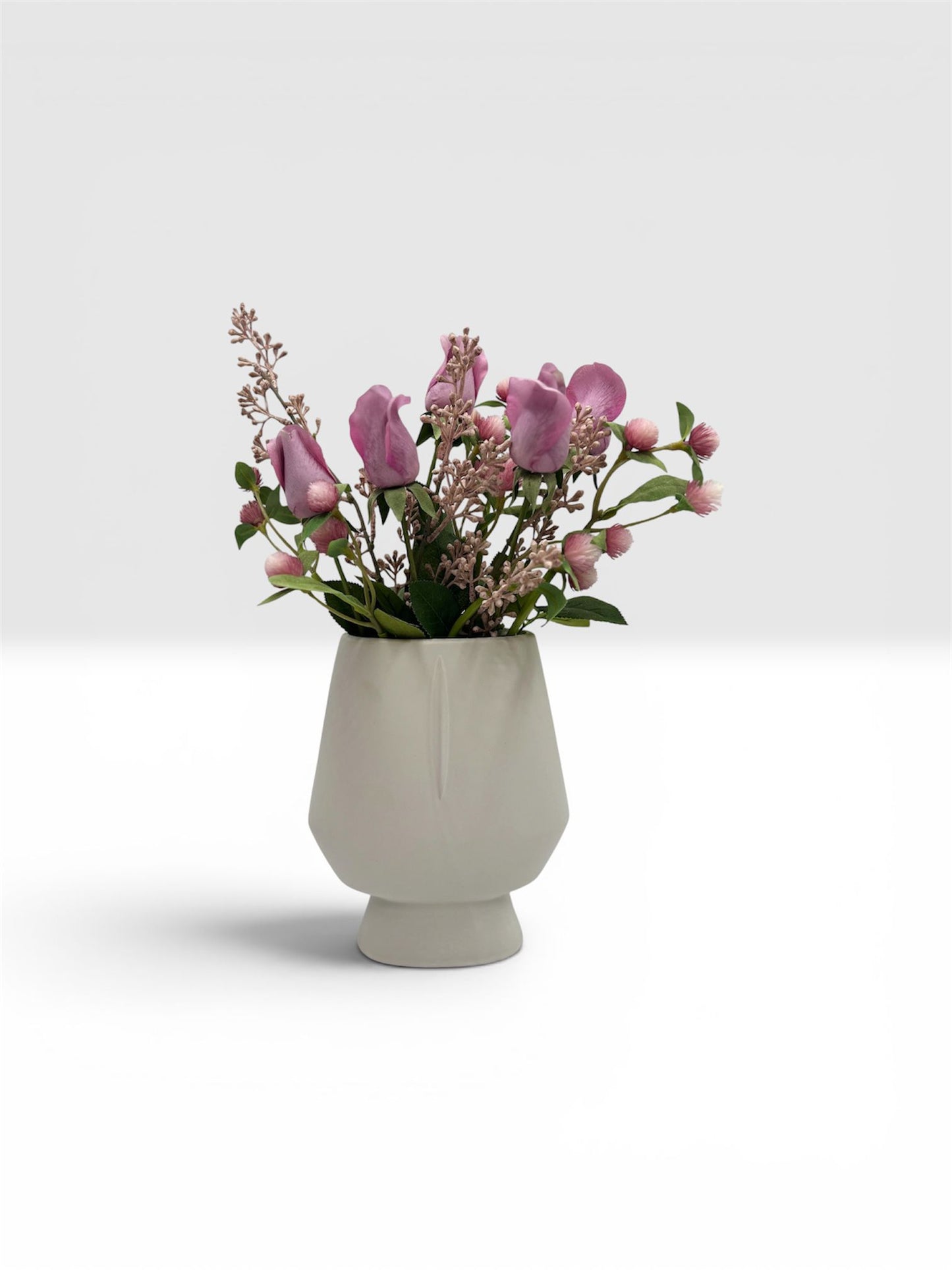 WHITE OVAL VASE