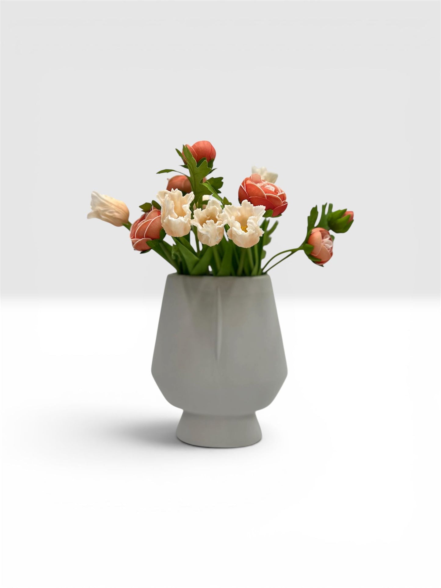 WHITE OVAL VASE