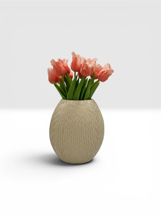 IVORY CERAMIC OCEAN VASE