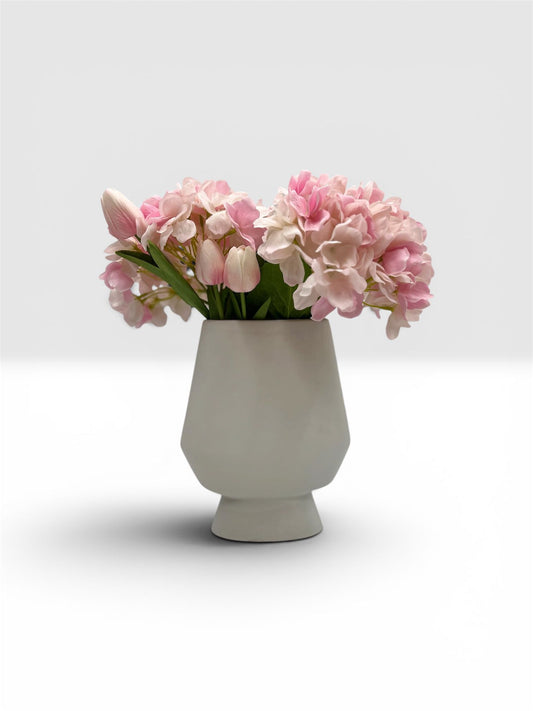 WHITE OVAL VASE