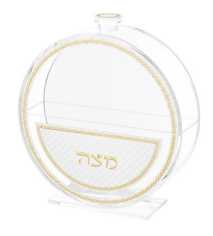 WOVEN LEATHER STANDING MATZAH BOX
