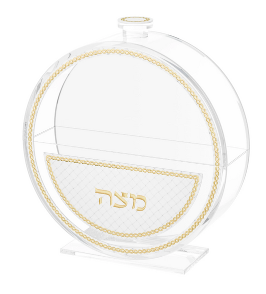 WOVEN LEATHER STANDING MATZAH BOX
