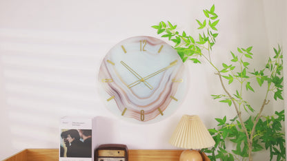 Agate Clock Tempered Glass